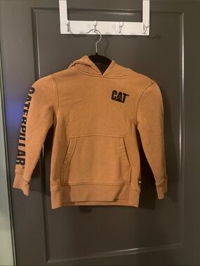 Caterpillar Tan CAT Logo Kids Hoodie